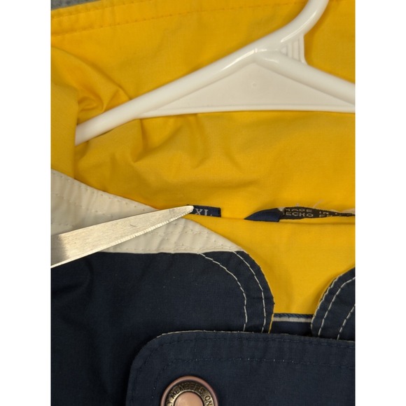 Vintage Members Only Jacket Windbreaker Navy Yellow White Men's Size XL Korea - Picture 7 of 16